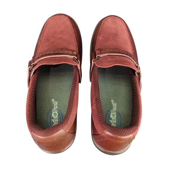 Orthofeet Chelsea Cherry Loafers Burgundy Comfort Women's 8.5 Wide Suede Leather - Picture 5 of 8